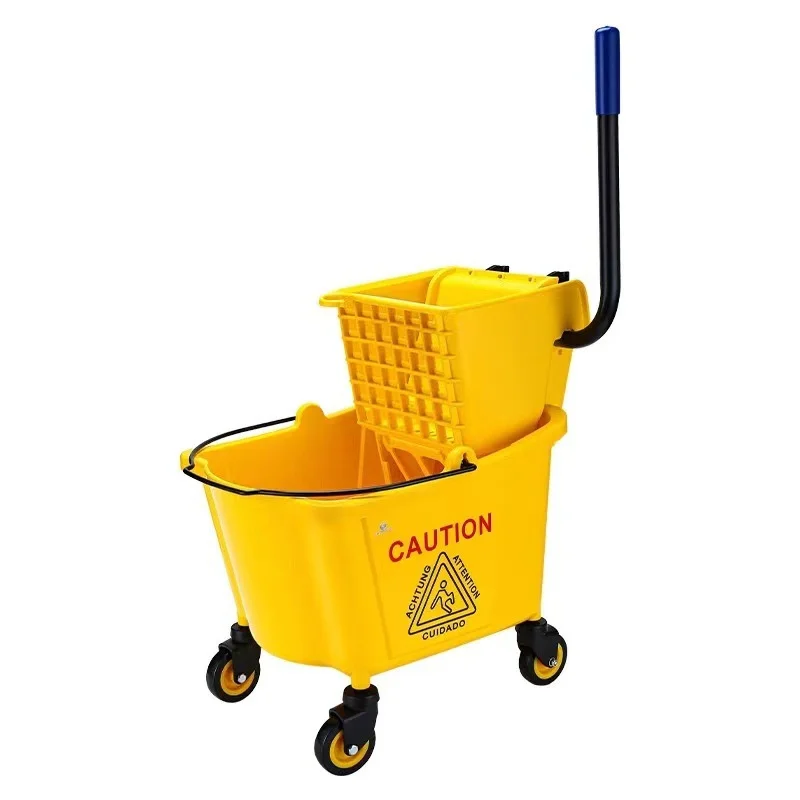 32L Heavy-Duty Squeeze Mop Bucket Hands-Free Self-Cleaning Floor Cleaning System Home & Commercial Mop Bucket with Thickened