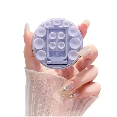 Multifunctional portable anti-skid mobile phone silicone sticker bracket with back sticker, suitable for bed use