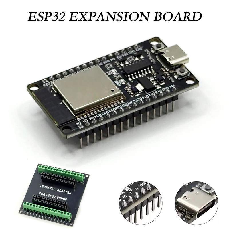 ESP32-32 Module WIFI Module With 2.4G Antenna Optional Type C Port ESP32 WiFi Bluetooth Development Expansion Board For Arduino