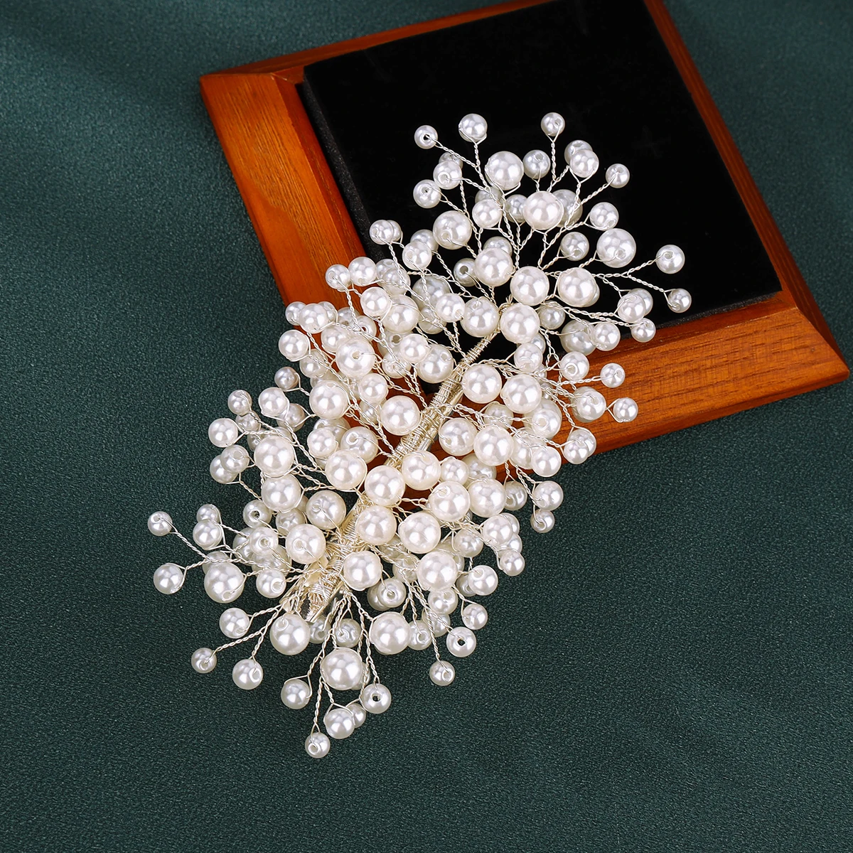 Horquillas de boda de perlas delicadas, tiaras hechas a mano para novia y damas, accesorios de boda