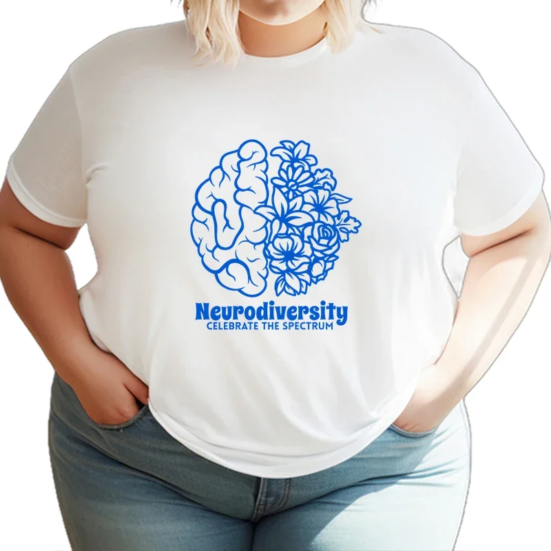 Women's Autism Awareness T-Shirt Neurodiversity Celebrate The Spectrum Print T-Shirt