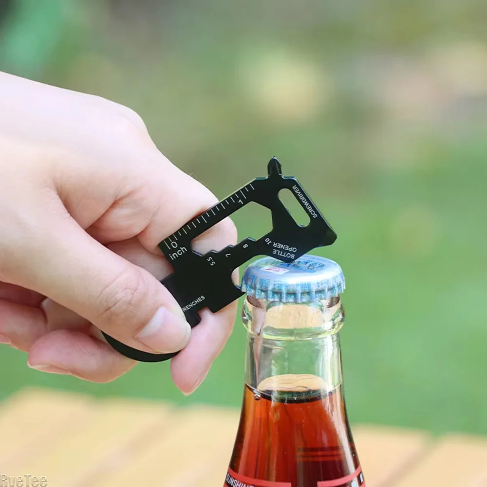 Portable Multi Tool Keychain EDC Hardware Organizer Stainless Steel Pocket Gadget Phone Holder Bottle Opener Wrench Screwdriver