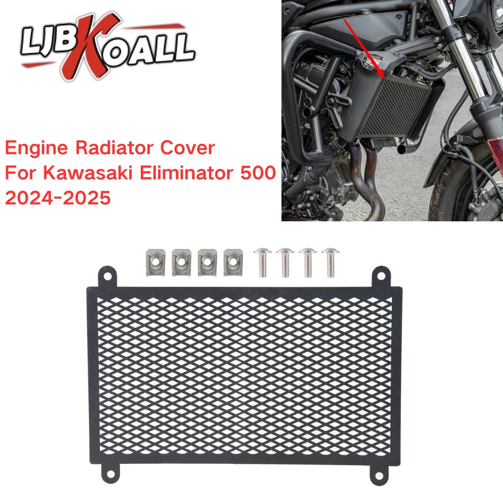 

LJBKOALL Engine Radiator Cover for Kawasaki Eliminator 500 Radiator Guard Protector Grille Cover Water Tank Cooling 2024-2025