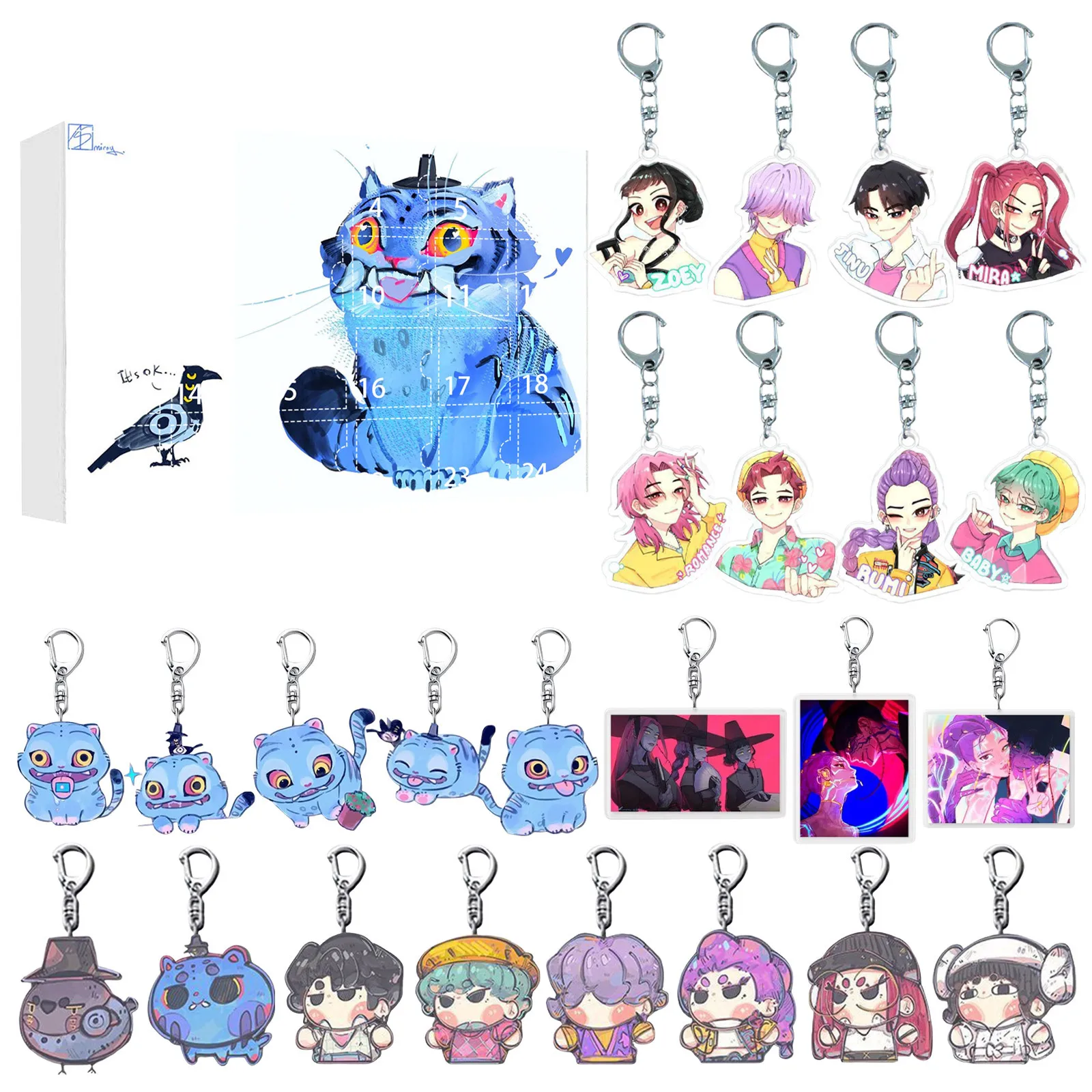 2025 Anime KPOP Witch Hunt Series Weihnachts-Countdown-Kalender Blind Box Periphere Geschenke, Weihnachtsgeschenke