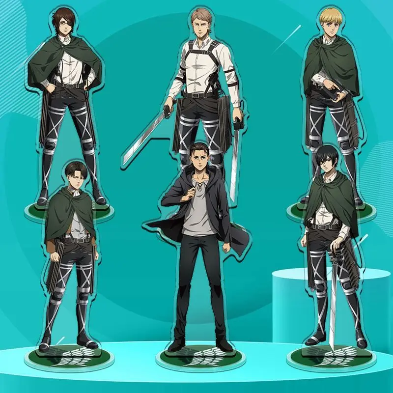 進撃の巨人 アクリルスタンドフィギュア エレン・イェーガー ミカサ・アッカーマン アニメ周辺機器 ファッション 絶妙なシームレス中間層装飾