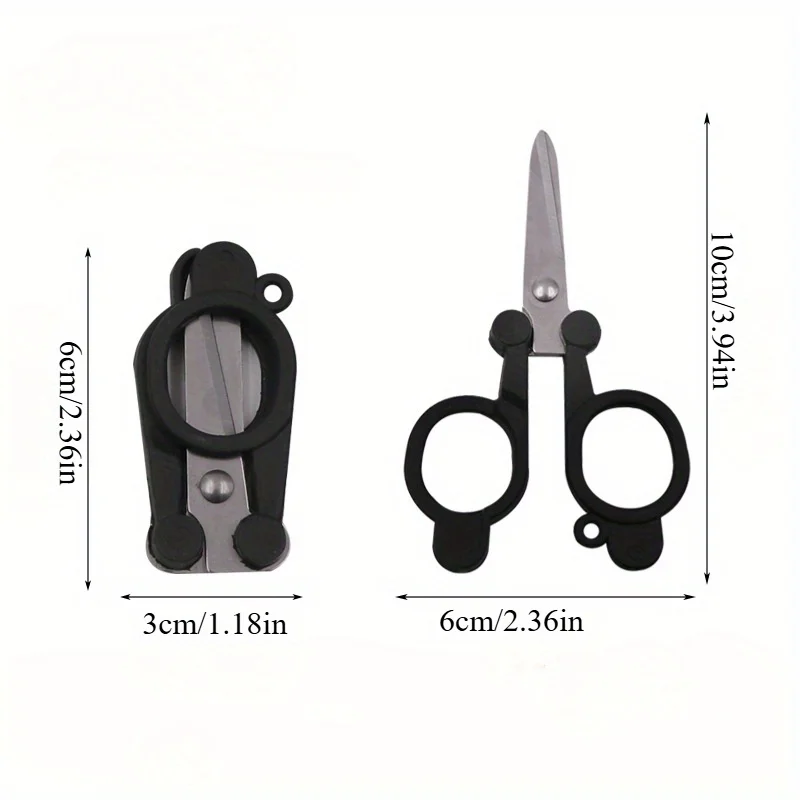 1 قطعة مقص قابل للطي مقص جيب صغير من الفولاذ المقاوم للصدأ للسفر، في الهواء الطلق، المنزل، المكتب (3 ألوان)