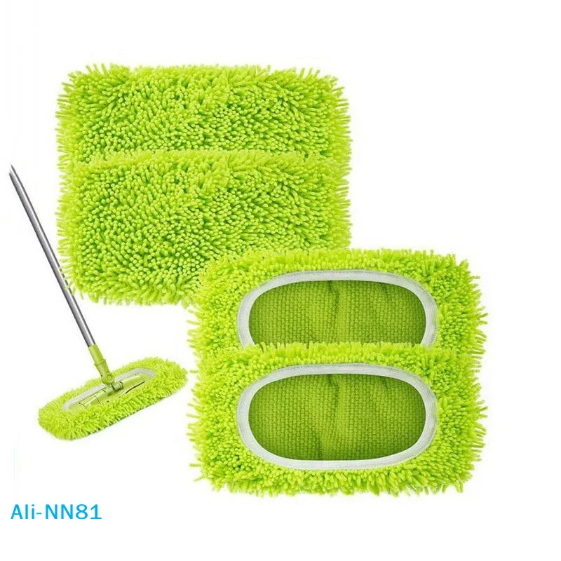 【N】4Pcs Reusable Mop Pads High Water Absorption Ultra-Fine Fiber, Cleaning Pads Firmly Adhere to Most Standard Mop