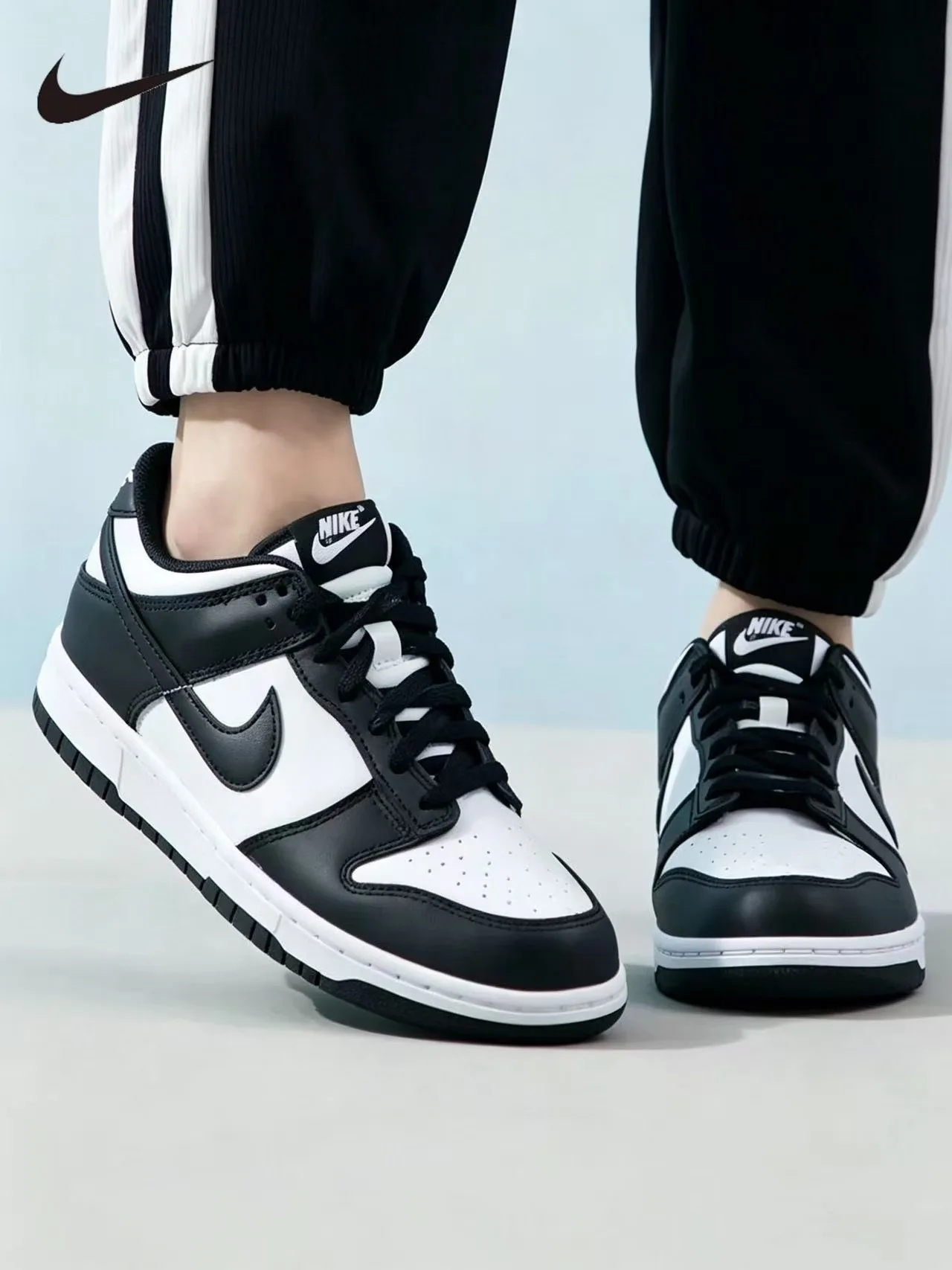 Zapatillas Nike Dunk Low de cuero blanco y negro, unisex, para niños y niñas, informales, deportivas, clásicas, retro, para skate, para niños grandes CW1590-10