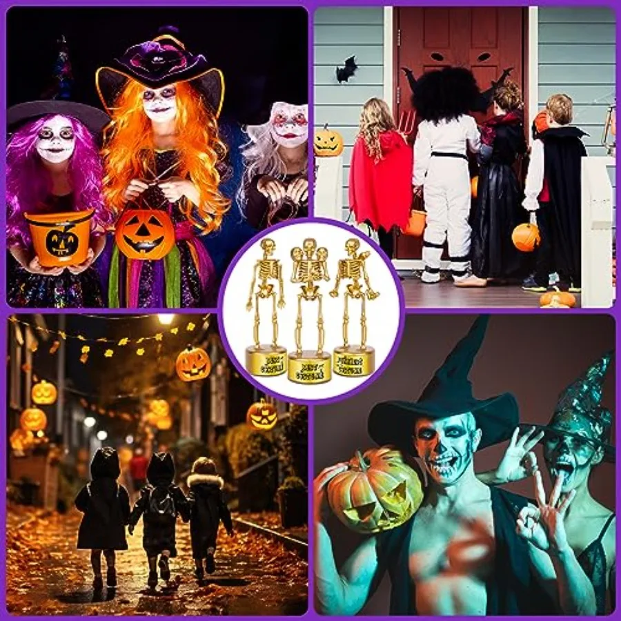 Halloween Trophy 8 Pack Best Costume Skeleton Trophies for Adults, Halloween Skeleton Funny Trophy Plastic Tropies for Contest