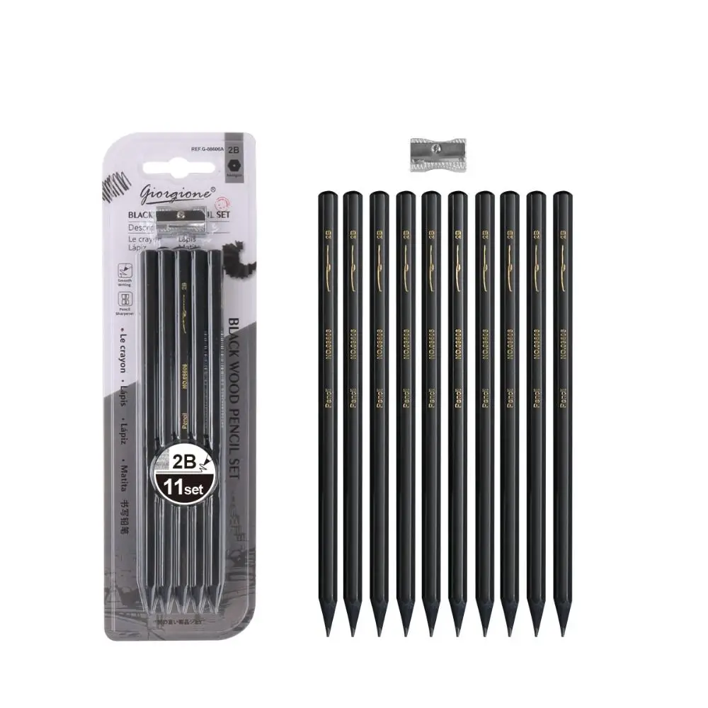 Highlight Pen Soft Sketching Pencil Graphite Mixed 2H HB Charcoal Pencil Art Supplies Durable Drawing Pencil Set Artist Pencils