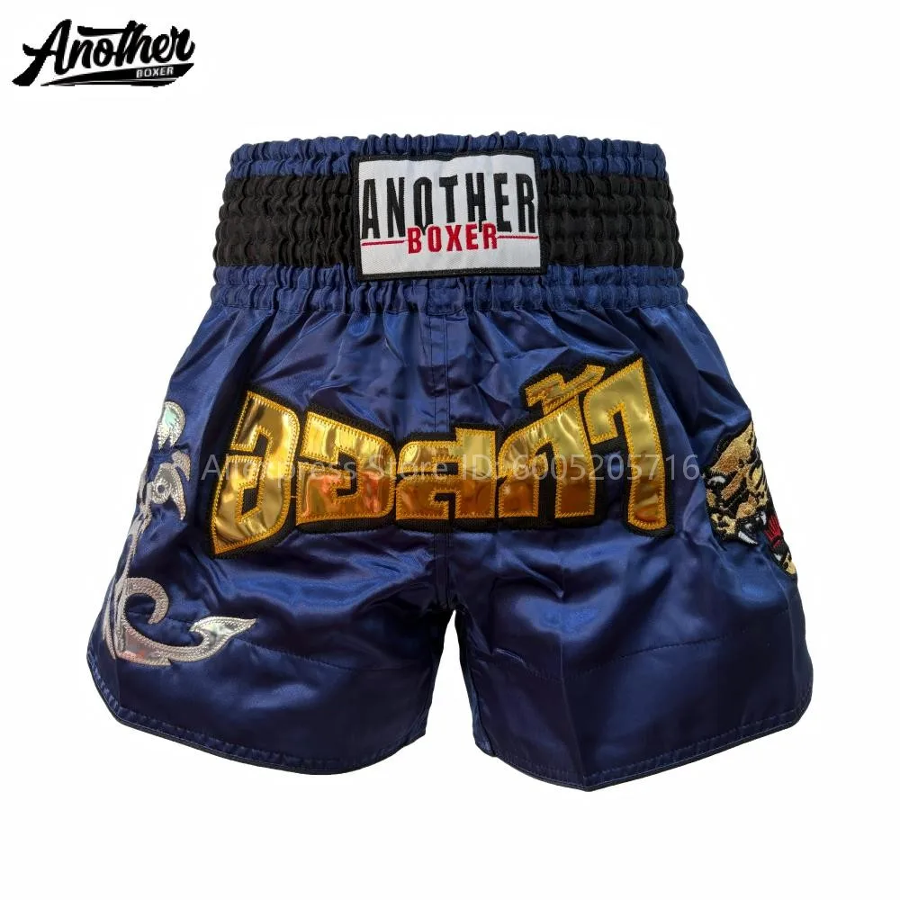 Blue Muay Thai Fight Shorts Male Female Youth Kids Boxing Trunks Loose Cut Kickboxing BJJ Martial Arts Training Sparring Shorts