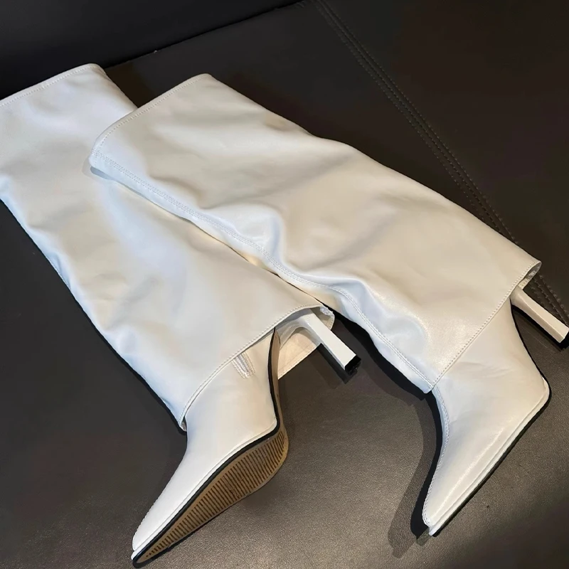 High Boots Women Pointed Toe High Heels Shoes Elegant Sexy Woman Chelsea Boots 2025 Autumn Designer Dress Pumps Botas De Mujer
