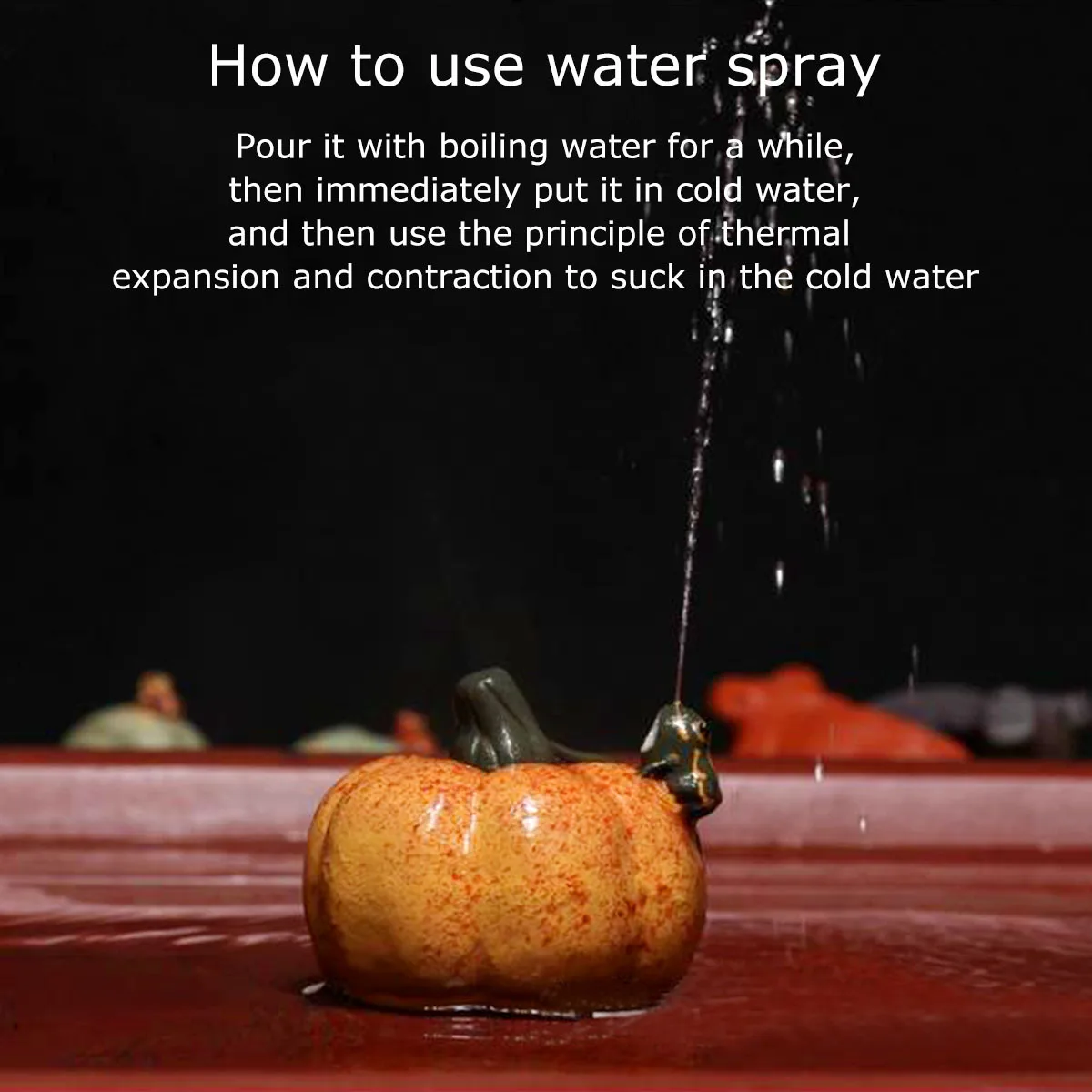

Purple Clay Tea Pet Halloween Pumpkin Ornament Colorful Simulation Unique Water Spray Function Perfect Home Decor