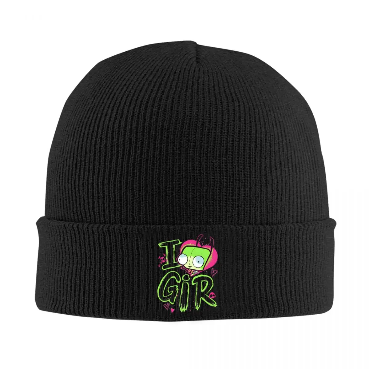 Valentine's Day I Love GIR Knitted Hat Beanies Winter Hat Warm Hip-hop Invaders Zims Cap Men Women