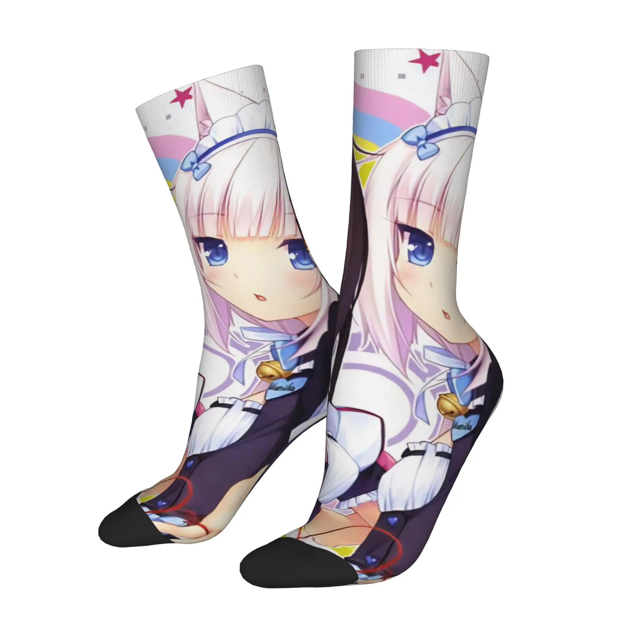

Happy Funny Men's Socks Harajuku Cartoon Games Nekopara Sock Polyester Graphic Women Socks Spring Summer Autumn Winter