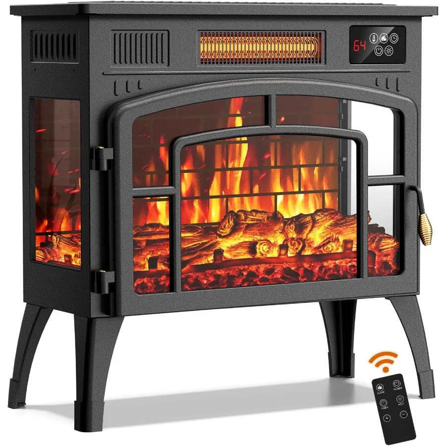 

Электрический каминный обогреватель 23 Вт с дистанционным 3D эффектом пламени 750/1500 Вт Электрический обогреватель Камин с таймером Защита от перегрева Энергия S