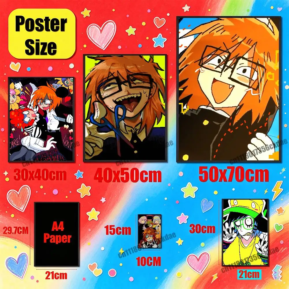 For Rnfren Randal Luther Nyon Nyen Poster Cover Sticker Home Decoration Custom Self-adhesive Souvenirs Playbill