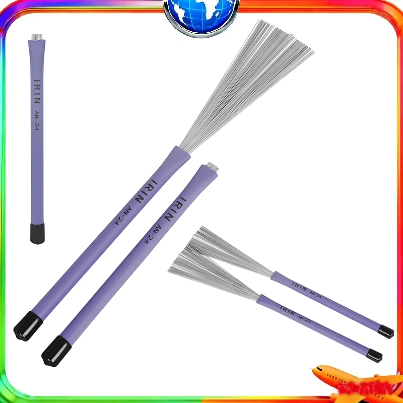 

Коробка для барабанных щеток IRIN, проволочная щетка для барабана, выдвижная насадка для щетки из высокоуглеродистой стали, профессиональные аксессуары для ударных инструментов