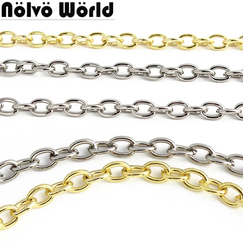 4/10/30meters 5mm Small Iron Round Shape Chain For Purse Strap Link Chain Underarm Shoulder Punk Hiphop Party Gift Accessories