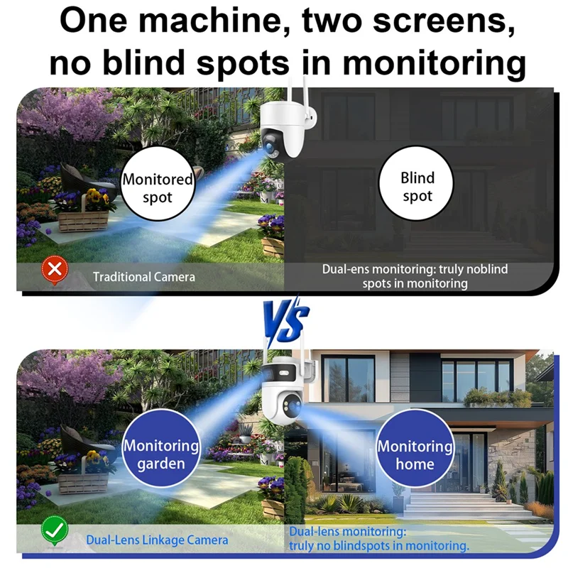 FFYY-TUYA 6MP Tweeweg Intercom Beveiligingscamera 2 In 1 Smart 3MP + 3MP WIFI AI Detectie Kleur Nachtzicht CCTV