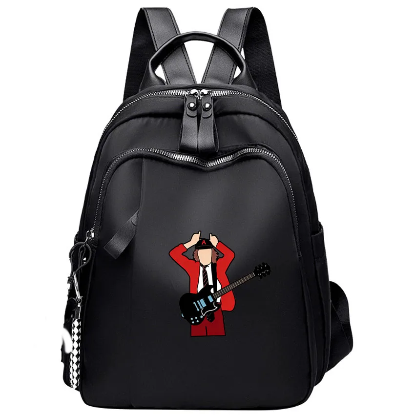

Funny Rock Band Guitarist Printed Female Backpack Women's Versatile Oxford Travel Large Capacity Wear-resistant Backpack Casual