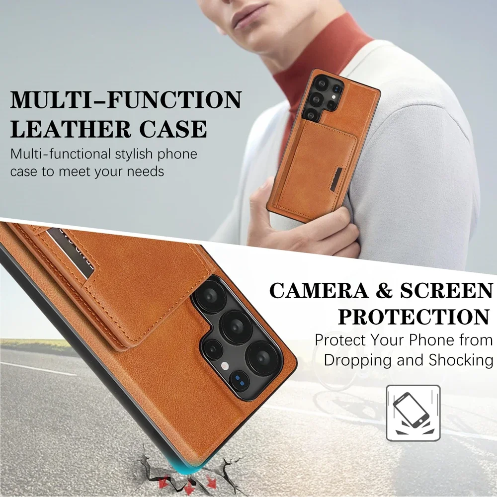 Samsung S25 S24 Ultra Edge Plug S23 + S25Ultra S25U S23U 5G対応 2in1 マグネット式スマホケース キックスタンド カード収納 スマホケース