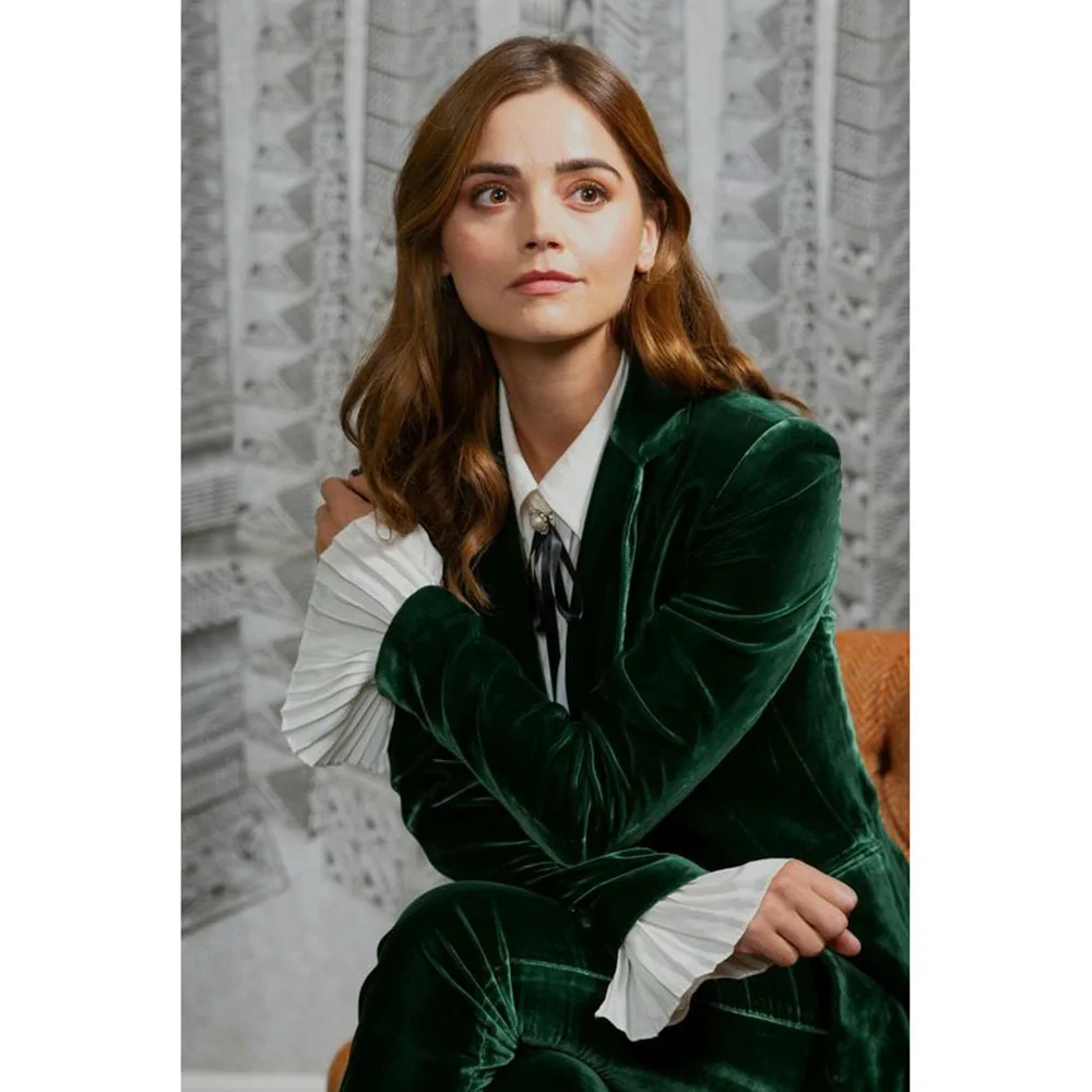 2024 Luxury Green Velvet Christmas Women's Costume Notch Lapel 2 Pieces Jacket Pants Female Clothing Banquet Office Lady's Suits