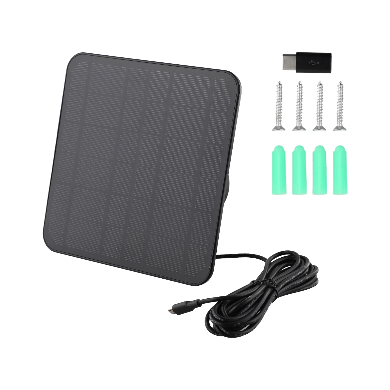 

5W Solar Panel Charger for Ring Video Doorbell Efficient Charging in Outdoor Settings Includes Fork Connector Cable