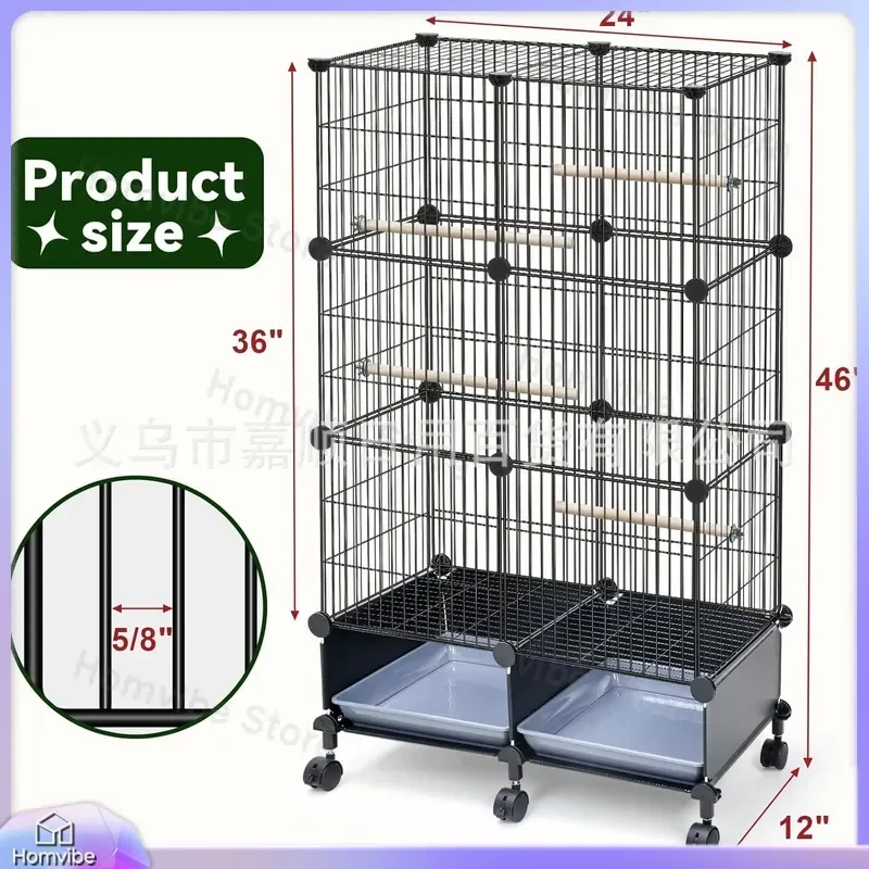 for Bird Cage Large Splash-proof Parrot Myna Thrush Tiger Skin Pearl Bird Special Luxury Landscaping Villa