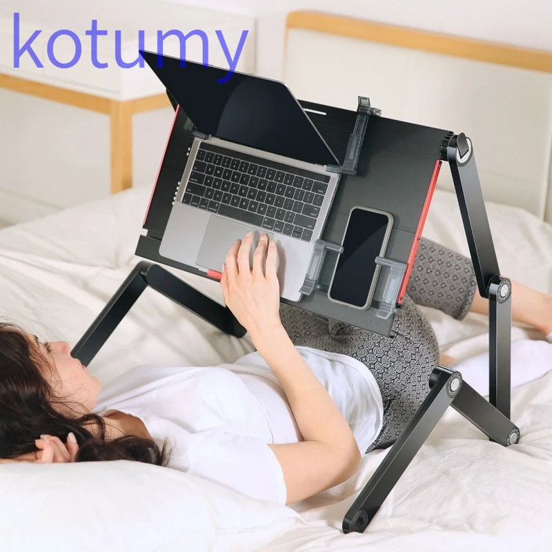 KOTUMY Foldable Overbed Laptop Table Adjustable Notebook Stand For Bed Lying Down Reading Book Holder Bedside Desk