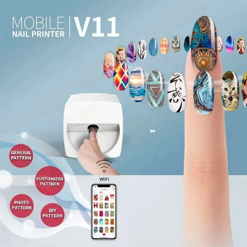 New Mobile Nail Printer 3D Professional Digital Nail Making Automatic Photo Printing Machine Digital Nail Inkjet Printer Machine