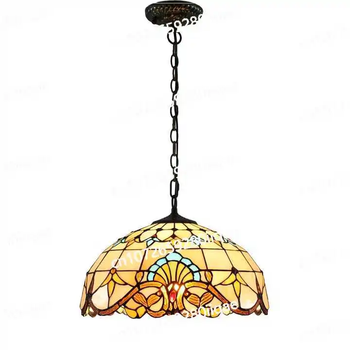 20inch 50cm Vintage Creative Stained Light Baroque Style Restaurant Art Chandelier Pendant Lamp