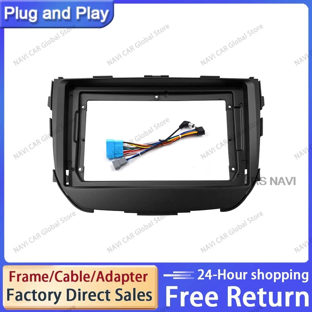 NAVI Din Car CD DVD Frame Audio Fitting Adaptor Dash Trim Facia Panel 9inch ForSUZUKI Vitara Breeza 2015-2019 2 Din Radio Player