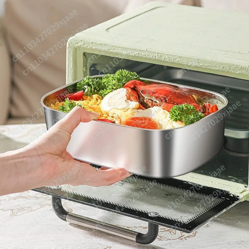 304 stainless steel lunch box can be heated and sealed in microwave oven, leak-proof bento box
