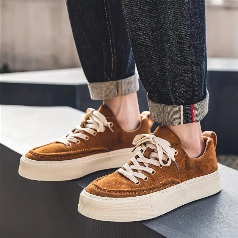 Brand Designer Fashion Men Shoe Spring Autumn New Men's Platform Sneakers Casual Shoes Trend Male Lace-up Vulcanized Shoes 2023