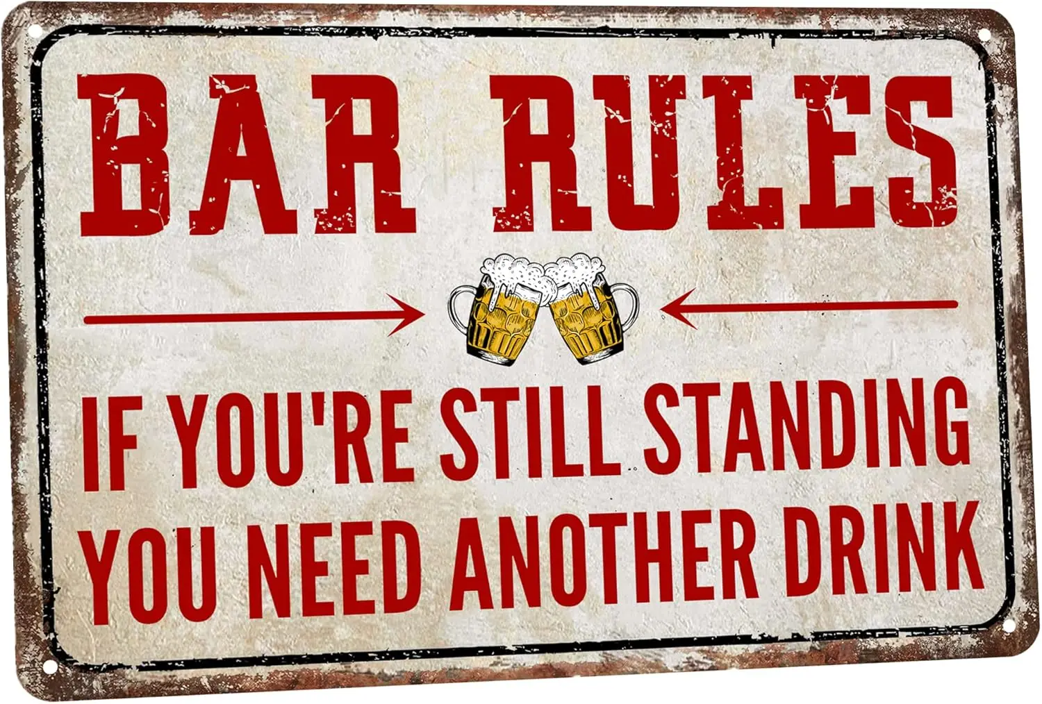 Decor  Funny Vintage Tin Signs Retro Metal For Home Wall, Backyard, Cafes, Bar, Man Cave - Bar Rules