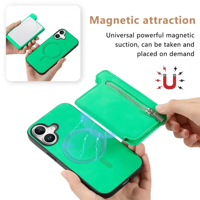 For OPPO A3/A2/A1/A58/A78/Find X8/X7/Reno12 11 Pro/Realme 13 12 11/P1/C65/Narzo 70/60x/N65 Detachable Magnetic Wallet Card Cover