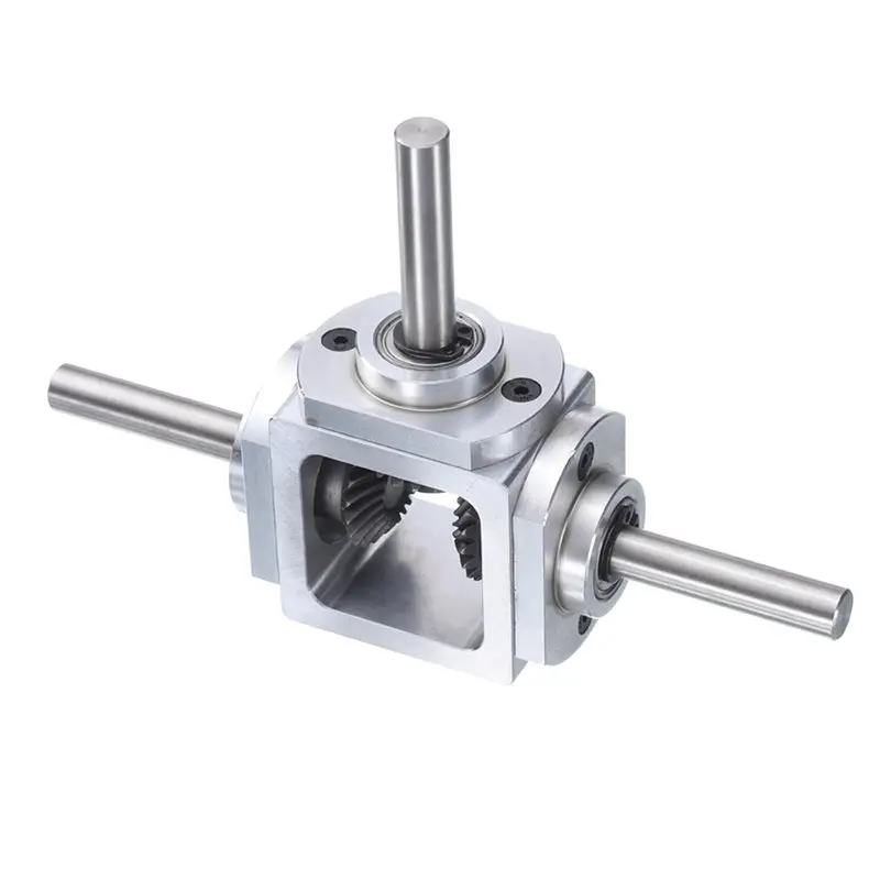 Retail 4X Gear-Box 90 Degree Right Angle Bevel-Gearbox 1:1 Reversing Double Output Shaft 1 Module 20 Teeth Bevel Gear