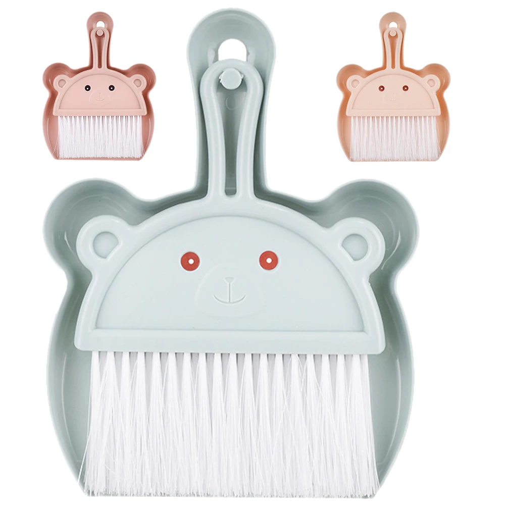 

Cartoon Broom Dustpan Set Mini Portable Household Cleaning Tool Small Broom Dustpan Set For Desktop Car Pet Use Pp Multifunction