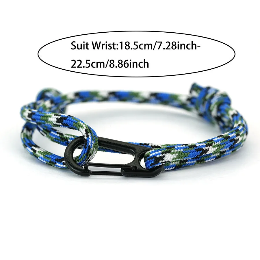 New Paracord Weaven Bracelet Men Handmade Grade A String Adjustable Outdoor Braslet Survival Riding Cool Homme Sports Jewelry view 4