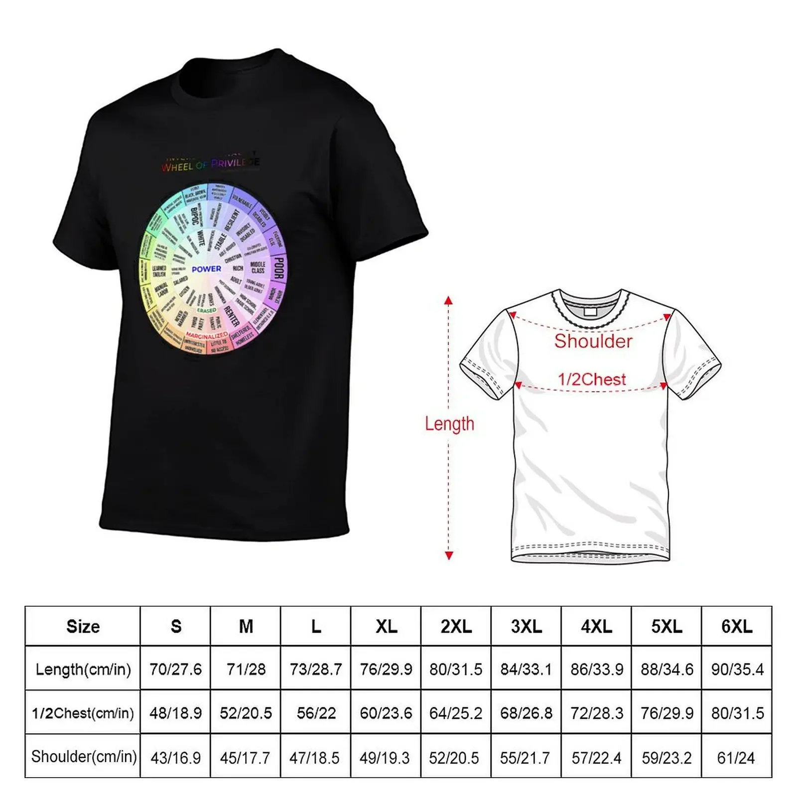 Intersectionality: Wheel of Privilege T-Shirt blanks summer tops anime clothes sweat mens graphic t-shirts big and tall