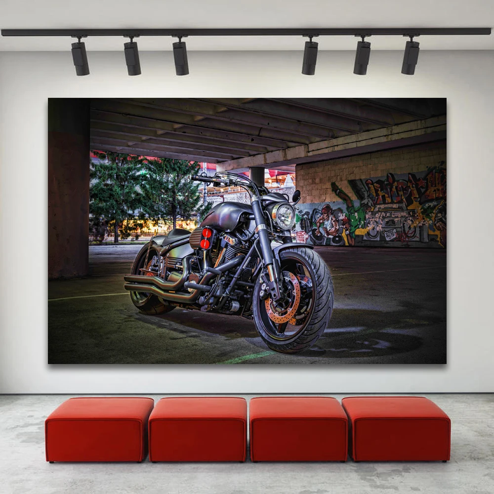 Yamaha XV1700 Road Star Warrior 4K Motorbike Posters and Prints Modern Wall Art Canvas Fabric Paintings Home Living Room Decor