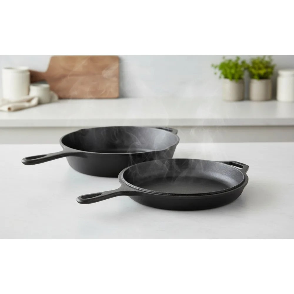 

3.2 Quart Cast Iron Combo Cooker with 10.25 Inch Frying Pan - Oven, Stove & Grill Safe - Perfect for Home Chefs & Camping