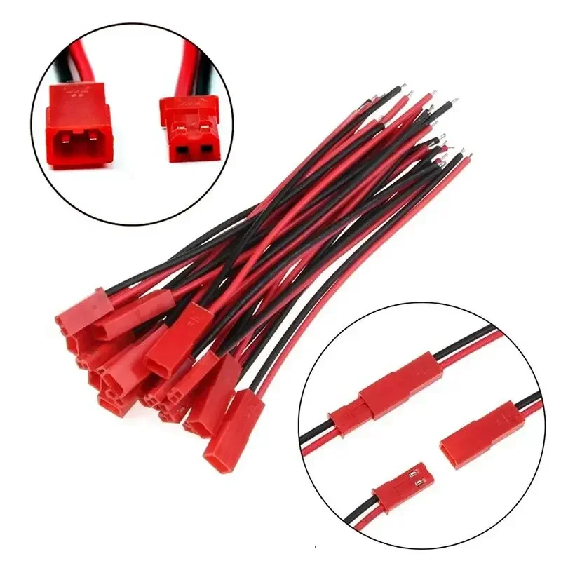 10Pairs 100mm 2 Pin JST Plug Connector Male+Female Plug Connector Cable Wire for RC Toys Battery LED Lamp