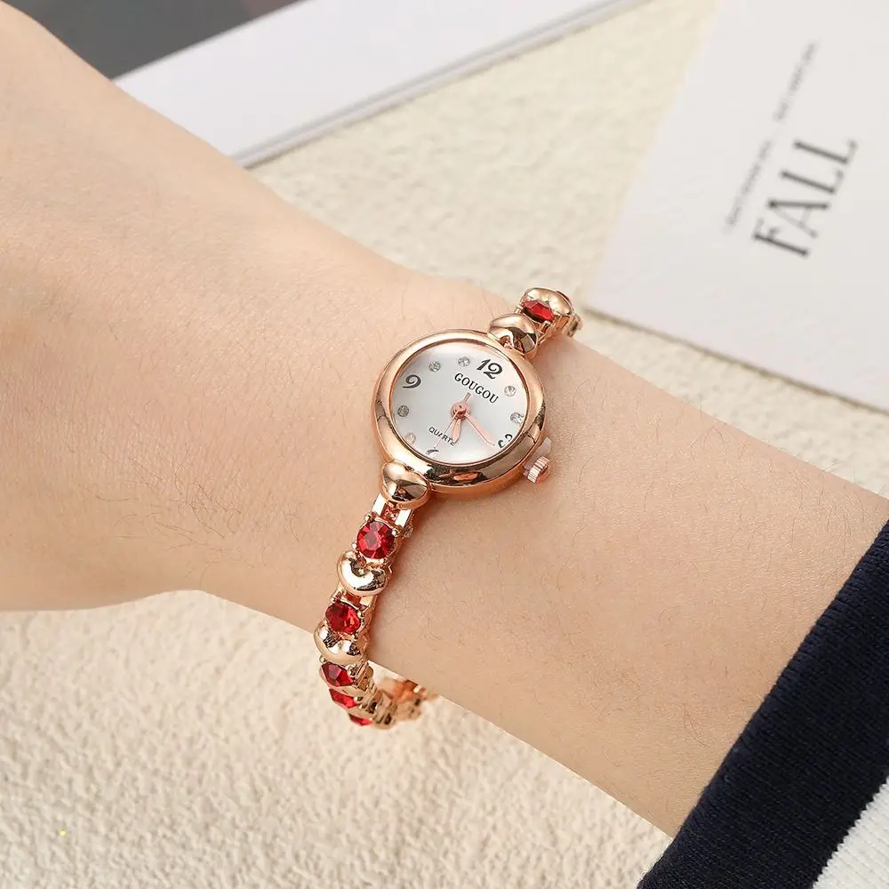 

Роскошные наручные часы со стальным ремешком, универсальные, с круглым маленьким циферблатом, женские кварцевые наручные часы, модный стиль, женские часы-браслет