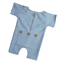 97BE Infant Photography Props Short Sleeved Romper Baby Photo Costume Photoshooting Props Suit Newborn Bodysuit Shower Gift