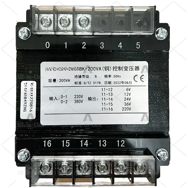 BK-200VA Control Transformer Copper 380 220/220 110 36 24 12 6
