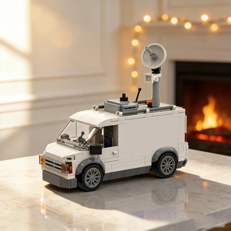 

310 шт. MOC город мобильные новости фургон производство модель грузовика строительные блоки архитектура Рождественский подарок творческая идея игрушки DIY