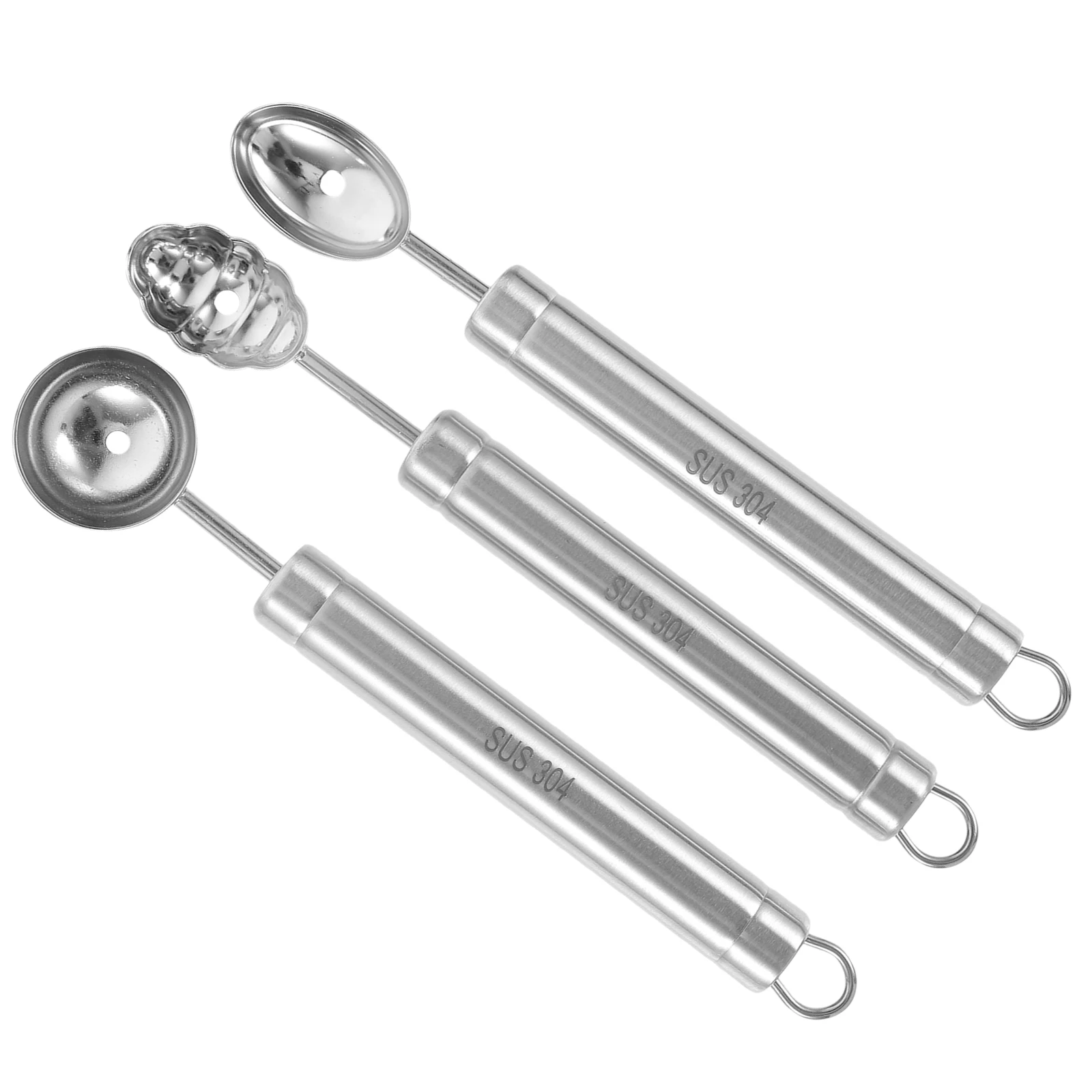 

3 Pcs Baller Scoop Stainless Cookie Dough Scoop Steel Dessert Maker Kitchen Bar Tool Fruit Digging Spoon