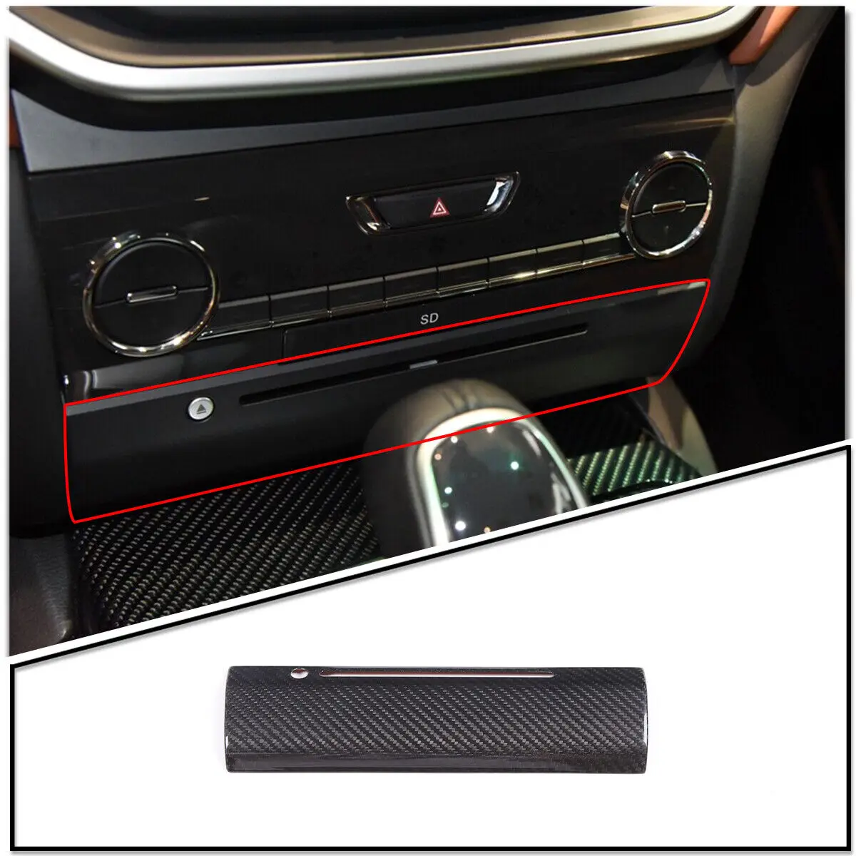 

Real Dry Carbon Fiber Car Central Control CD Panel Cover Trim Car Interior Accessories For Maserati Ghibli 2014-2019